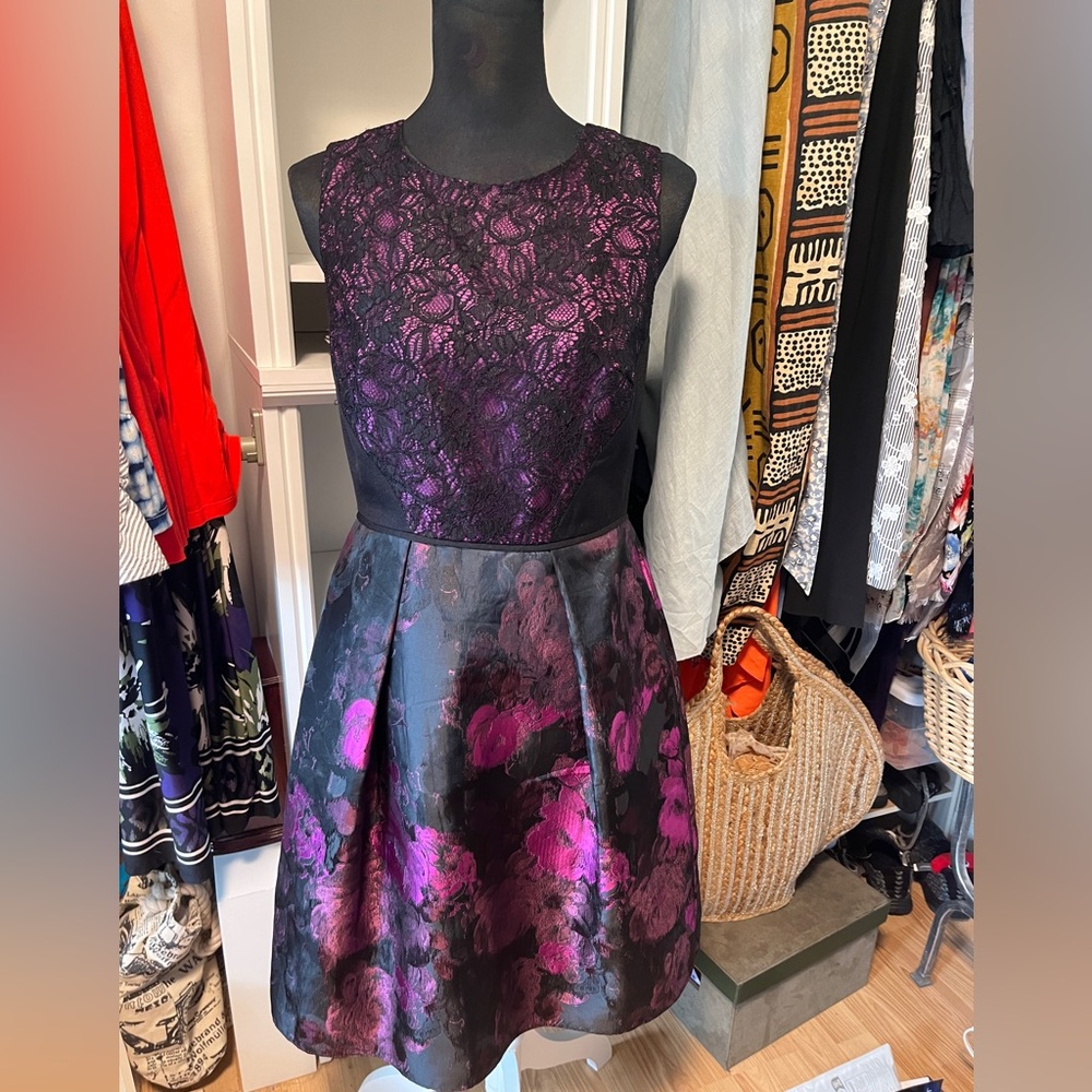 Adrianna Papell Lovely Black Satin Dress